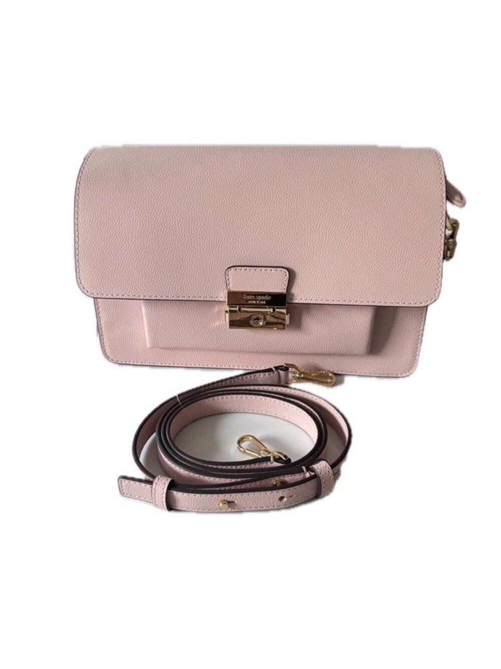 Kate Spade Voyager Textured Leather HandBag Crossbody in Rose Smoke NEW
